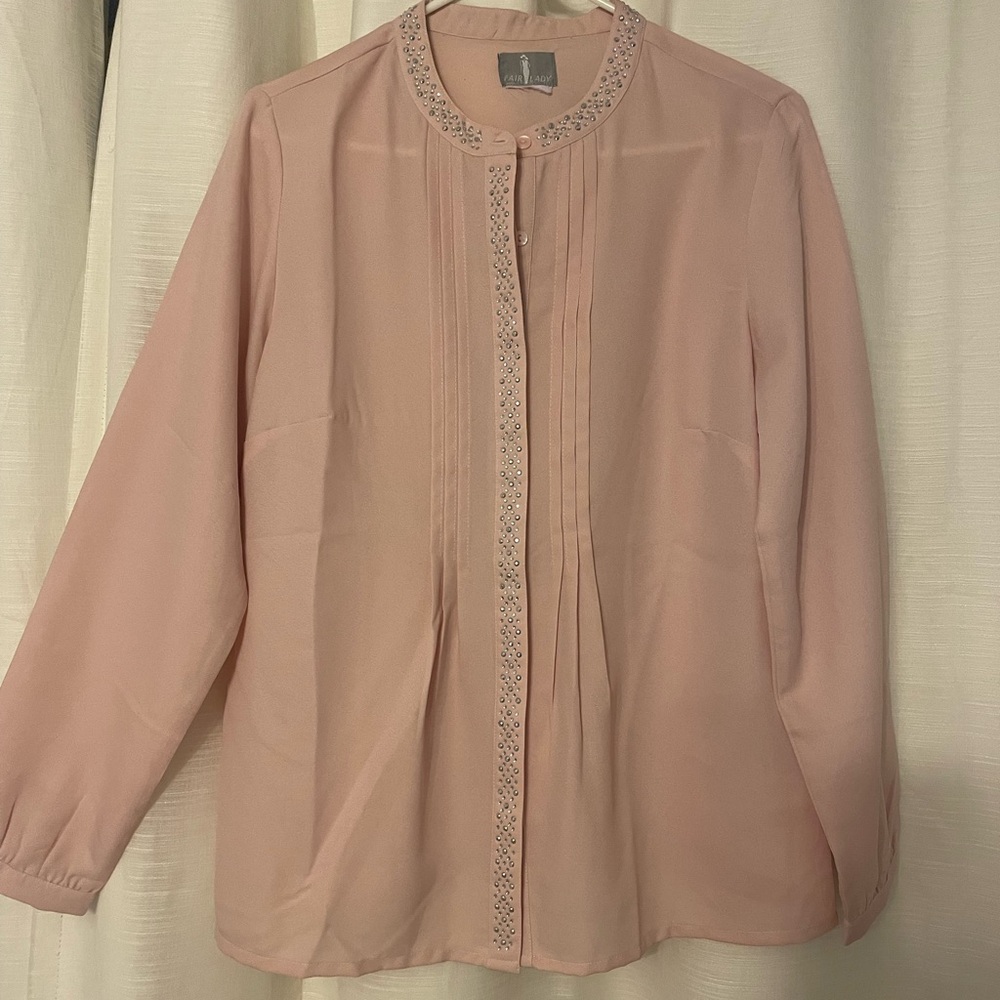 Soft Polyester Dressy Blouse in Pastel Pink